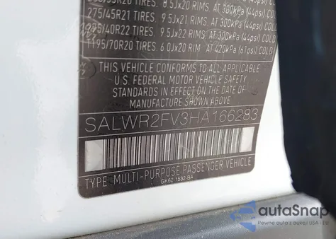 2017 Land Rover Range Rover Sport 3.0L V6 Supercharged Hse from USA, damaged, VIN SALWR2FV3HA166283